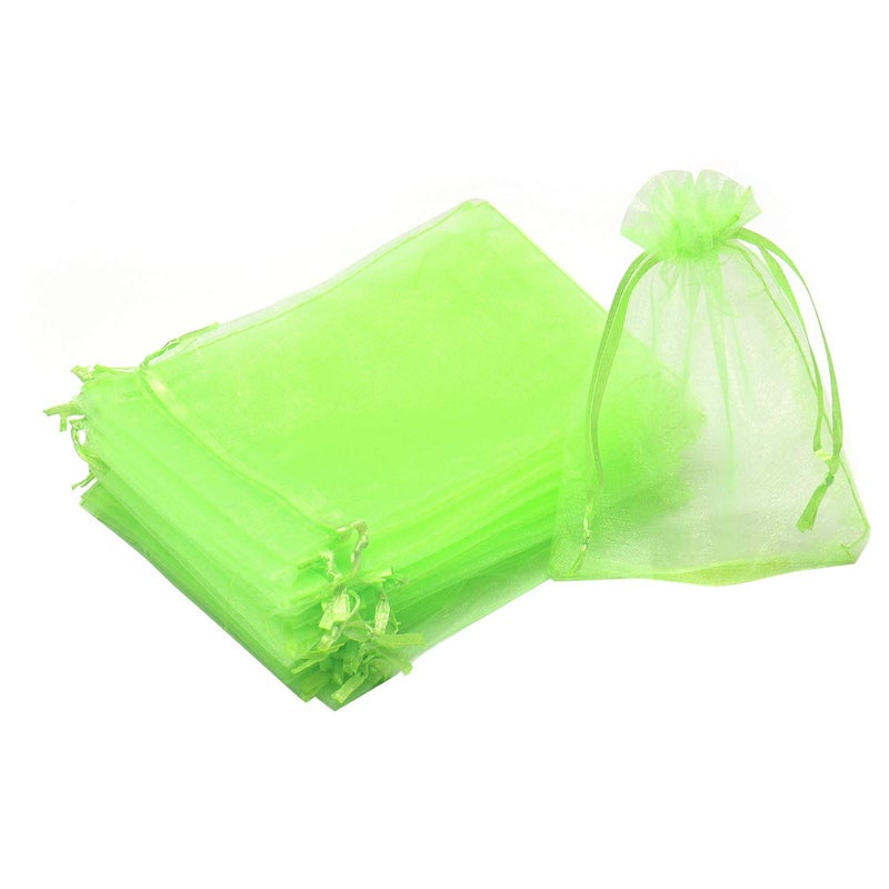Bezall 100Pcs Organza Bags 4x6 Inch Sheer Drawstring Gift Bag, Light Green Organza Jewelry Pouches, Wedding Party Favor Pouches, Jewelry, Business, Christmas Party Favor Bags - Image 1